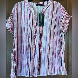 Women's Striped Pink Red Purple White Brand New Large Top